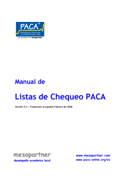 Listas de Chequeo PACA - PACA