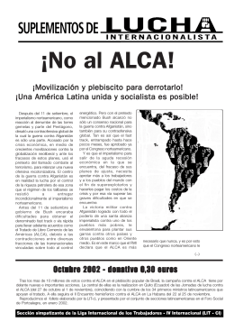 ¡No al ALCA! - Lucha Internacionalista