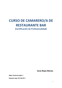 CURSO DE CAMARERO/A DE RESTAURANTE BAR