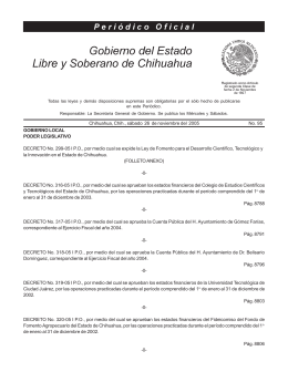 26 de Noviembre del 2005 - Gobierno del Estado de Chihuahua