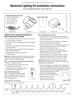 Recessed Lighting Kit Installation Instructions