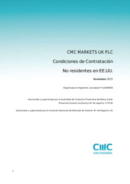 CMC MARKETS UK PLC Condiciones de Contratación No