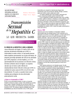Transmisión Sexual de la Hepatitis C: LO QUE