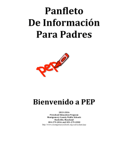 Panfleto De Información Para Padres