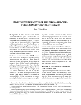 Investment Incentives of the ZED Mariel