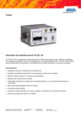 Folleto Generador de Audiofrecuencia TG 20 / 50