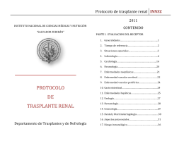 Protocolo de trasplante renal - Sociedad Mexicana de Trasplantes