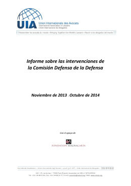 Informe sobre las intervenciones de la Comisión Defensa de la