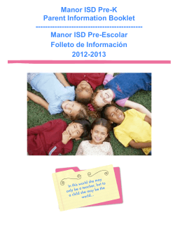 PreK Booklet Full Pages - Manor Independent School District