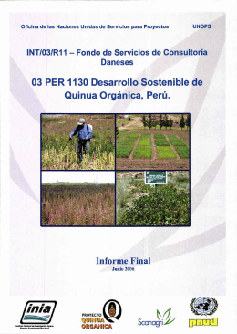 03 PER 1130 Desarrollo Sostenible de Quinua Orgánica, Perú.