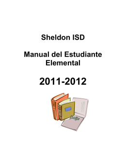 Sheldon ISD Manual del Estudiante Elemental