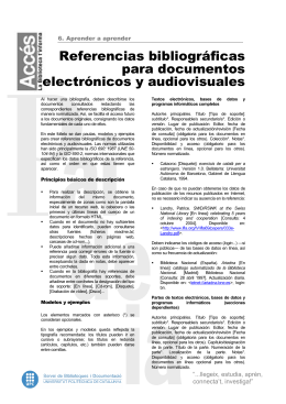Referencias bibliográficas documentos electrónicos y audiovisuales