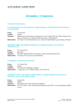 Jornadas y Congresos - Colegio Oficial de Psicólogos de Madrid