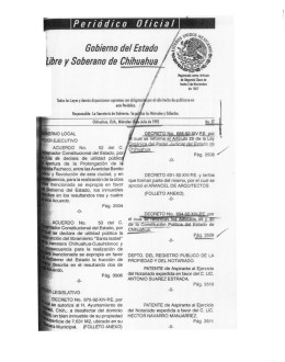 Periódico oficial Gobierno del Estado libre y Soberano de Chihuahua