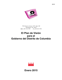 El Plan de Visión para el Gobierno del Distrito de Columbia Enero