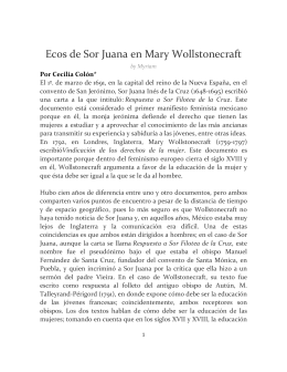 Ecos de Sor Juana en Mary Wollstonecraft