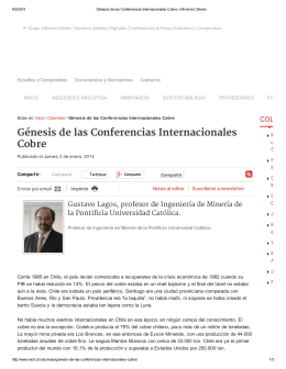 Génesis de las Conferencias Internacionales Cobre