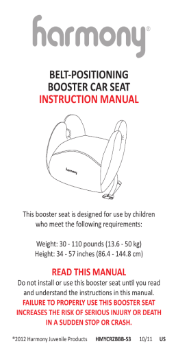 belt-positioning booster car seat instruction manual
