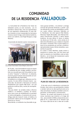 COMUNIDAD DE LA RESIDENCIA -VALLADOLID-