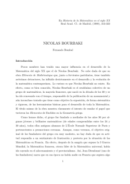 NICOLAS BOURBAKI - Facultad de Ciencias Matemáticas
