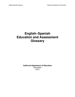 English/Spanish Education and Assessment Glossary (CDE)