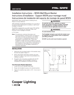 WSFA Wall Mount Bracket Instructions d`installation