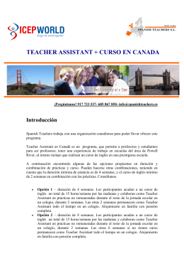 TEACHER ASSISTANT + CURSO EN CANADA