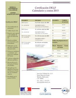Certificación DELF Calendario y costos 2015