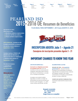 Pearland ISD OE Summary SPANISH Ev8