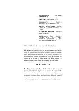 sre-psd-381/2015 denunciante - Tribunal Electoral del Poder