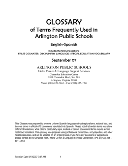 GLOSSARY - Arlington Public Schools