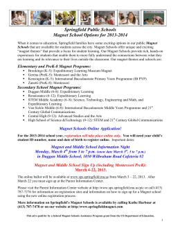 Springfield Public Schools Magnet School Options for 2013-2014