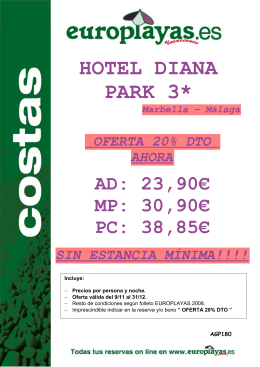 HOTEL DIANA PARK 3* Marbella – Málaga OFERTA