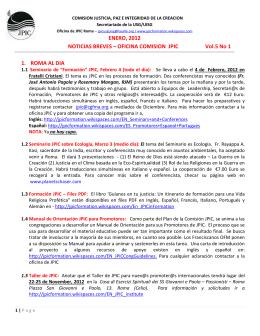 OFICINA COMISION JPIC Vol.5 No 1 1. ROMA AL DIA