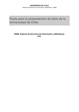 Pauta para la presentación de tesis de la Universidad de Chile