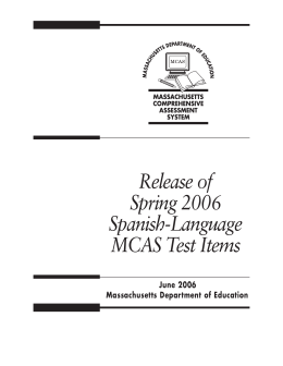 Release of Spring 2006 Test Items (Spanish) (with answer key)