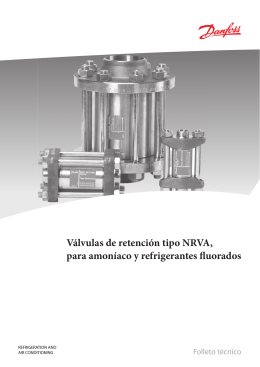 Válvulas de retención tipo NRVA, para amoníaco y refrigerantes