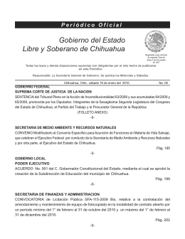 Sábado 16 de enero del 2010 - Gobierno del Estado de Chihuahua