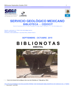 Septiembre-Octubre - Servicio Geológico Mexicano