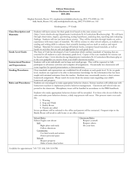 Edison Elementary Science Disclosure Document 2015