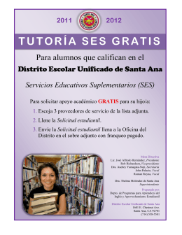 TUTORÍA SES GRATIS - Santa Ana Unified School District