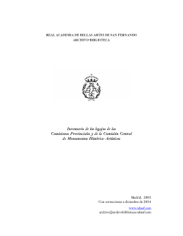 Inventario de los legajos de las Comisiones Provinciales y de la