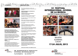 33° festival internacional juvenil de la musica 17-24 julio, 2013