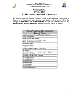 Convocatoria I y II Circuito Judicial de Guanacaste
