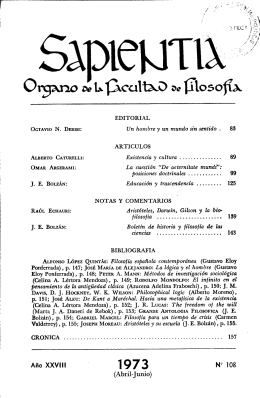 Sapientia Año XXVIII, Nº 108, 1973 - Biblioteca Digital