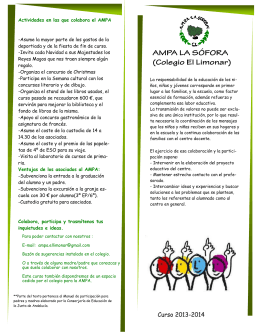 folleto informativo ampa - Web del AMPA LA SÓFORA (Colegio El