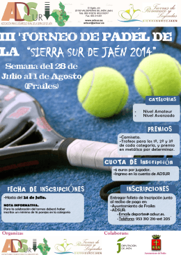 Cartel informativo III Torneo de Pádel de la Sierra Sur de Jaén