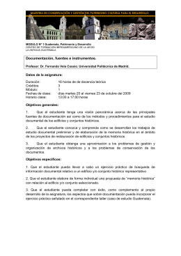 programa asignaturas m1 - Maestría Centroamericana en