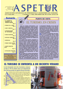 EL TURISMO, EN CRISIS - Asociación Asturiana de Periodistas y
