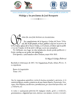 Hidalgo y las proclamas de José Bonaparte